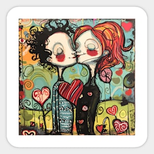 Pride Couple 2024 Valentines Day Drawing Sticker